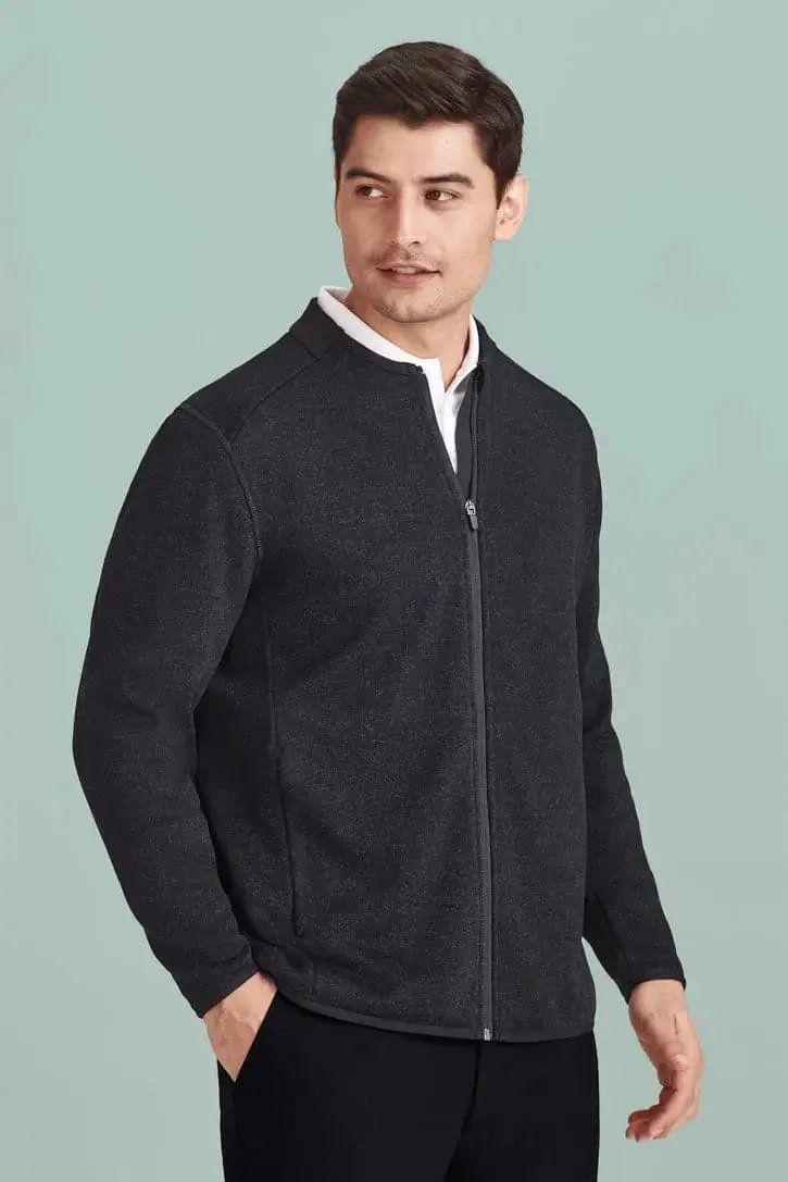 Biz Care Nova Men's Knit Jacket CO342MJ  Flash Uniforms Navy Marle XS